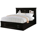 Louis Philippe III Queen Bed w/Storage, Black Finish Acme