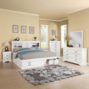 Louis Philippe III Queen Bed w/Storage, White Finish Acme