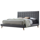 Valda Queen Bed, Light Gray Fabric Acme