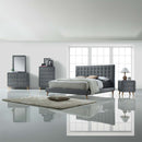 Valda Queen Bed, Light Gray Fabric Acme