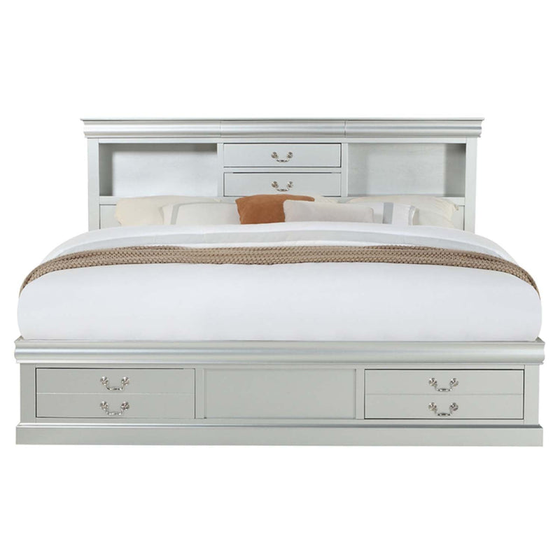 Louis Philippe III Queen Bed w/Storage, Platinum Finish Acme