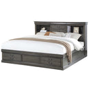 Louis Philippe III Queen Bed w/Storage, Dark Gray Finish Acme