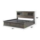 Louis Philippe III Queen Bed w/Storage, Dark Gray Finish Acme
