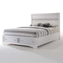 Naima Queen Bed w/Storage, White Finish Acme