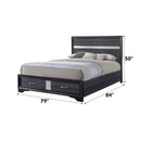 Naima King Bed w/Storage, Black Finish Acme