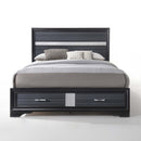 Naima Queen Bed w/Storage, Black Finish Acme