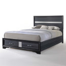 Naima Queen Bed w/Storage, Black Finish Acme