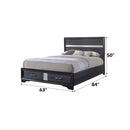 Naima Queen Bed w/Storage, Black Finish Acme
