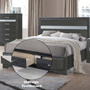 Naima Queen Bed w/Storage, Black Finish Acme