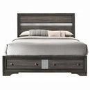 Naima King Bed w/Storage, Gray Finish Acme