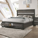 Naima Queen Bed w/Storage, Gray Finish Acme