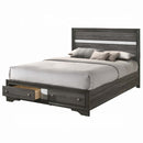 Naima Queen Bed w/Storage, Gray Finish Acme