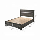 Naima Queen Bed w/Storage, Gray Finish Acme