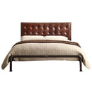 Brancaster Queen Bed, Vintage Brown Top Grain Leather Acme