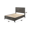 Valdemar King Bed w/Storage, Weathered Gray Finish Acme