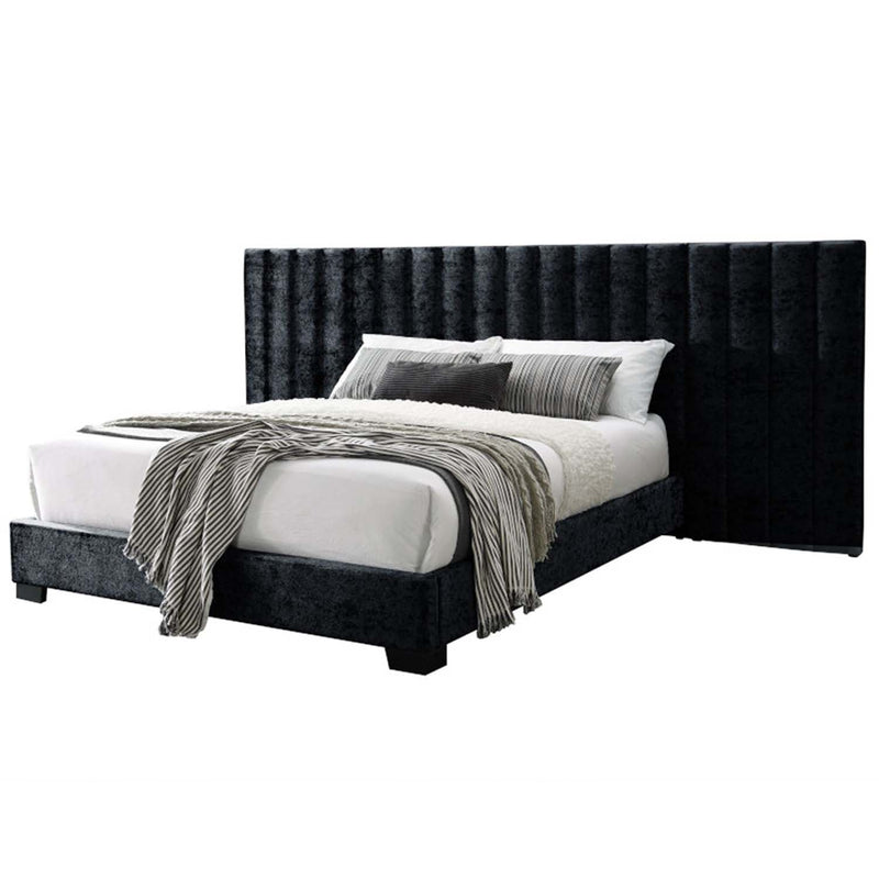 Rivas Queen Bed, Black Fabric Acme