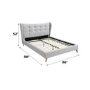 Duran King Bed, Light Gray Fabric Acme