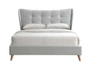 Duran Queen Bed, Light Gray Fabric Acme