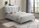 Duran Queen Bed, Light Gray Fabric Acme