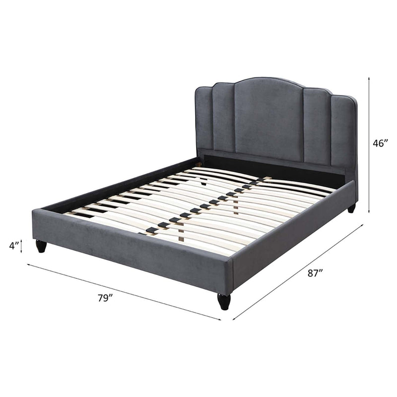 Giada King Bed, Charcoal Fabric Acme