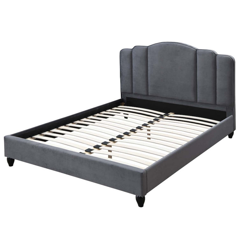 Giada Queen Bed, Charcoal Fabric Acme