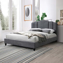 Giada Queen Bed, Charcoal Fabric Acme