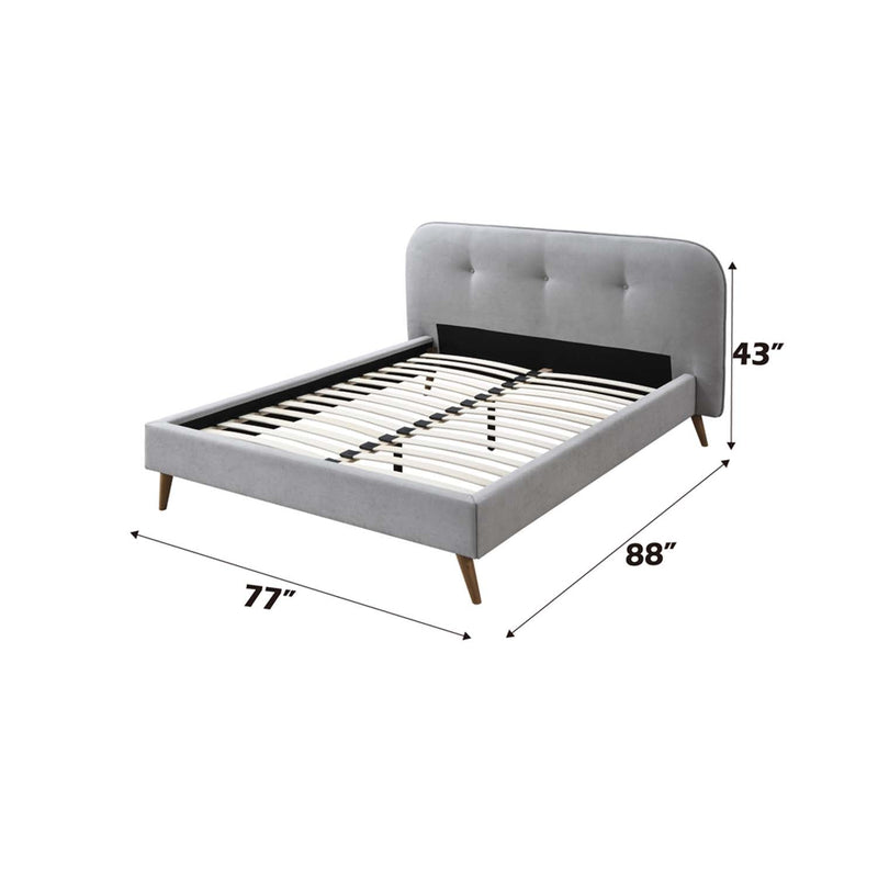 Graves Queen Bed, Gray Fabric Acme