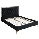 Rowan King Bed, Black Fabric Acme