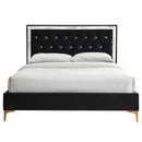 Rowan King Bed, Black Fabric Acme