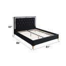 Rowan King Bed, Black Fabric Acme