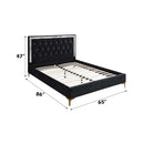 Rowan Queen Bed, Black Fabric Acme