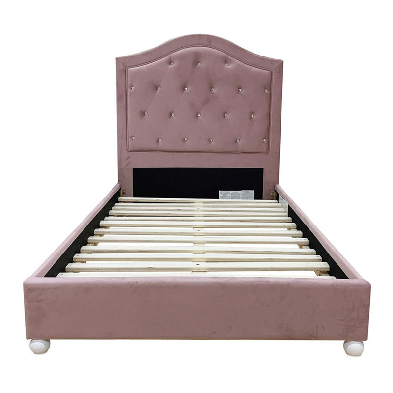 Reggie Twin Bed, Pink Fabric Acme