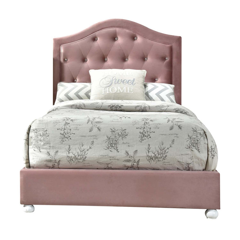 Reggie Full Bed, Pink Fabric Acme
