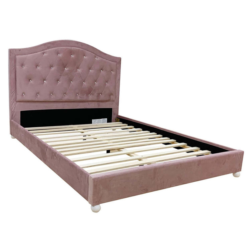 Reggie Full Bed, Pink Fabric Acme