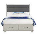 Orchest Twin Bed w/Storage, Gray Faux Leather & Gray Finish Acme