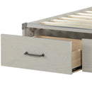 Orchest Twin Bed w/Storage, Gray Faux Leather & Gray Finish Acme