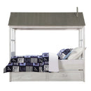 Tree House II Twin Bed, Weathered White & Washed Gray Finish Acme
