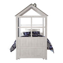 Tree House II Twin Bed, Weathered White & Washed Gray Finish Acme