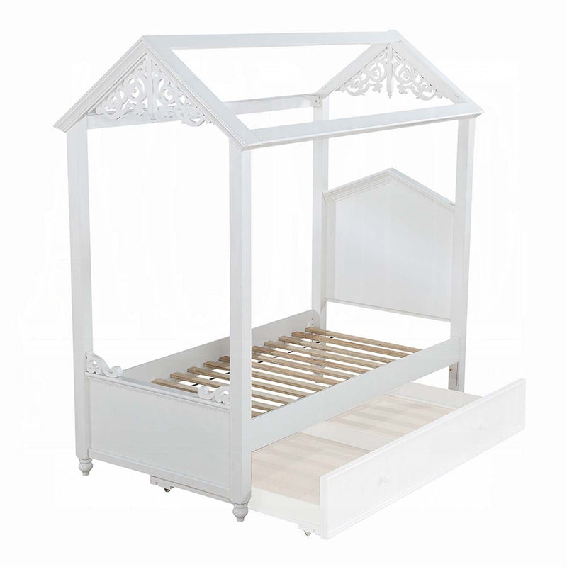 Rapunzel Twin Bed, White Finish Acme