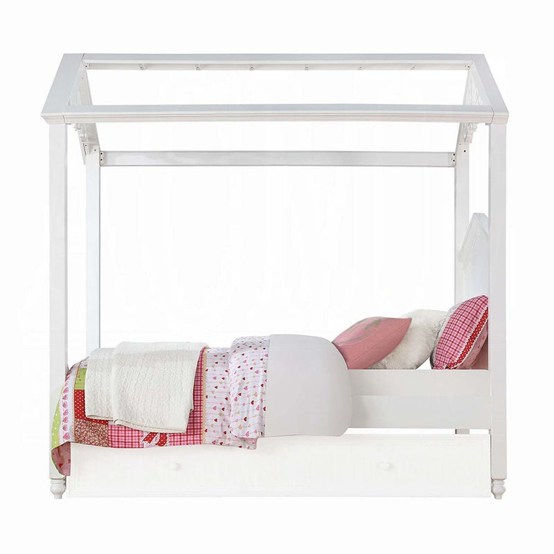 Rapunzel Twin Bed, White Finish Acme