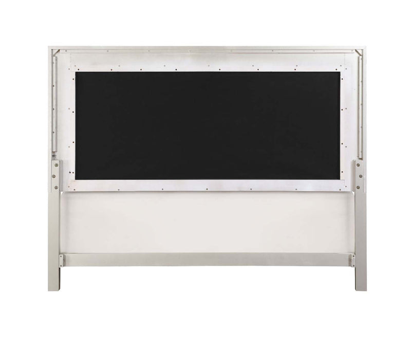 Sliverfluff King Bed w/Led, Faux Leather & Champagne Finish Acme