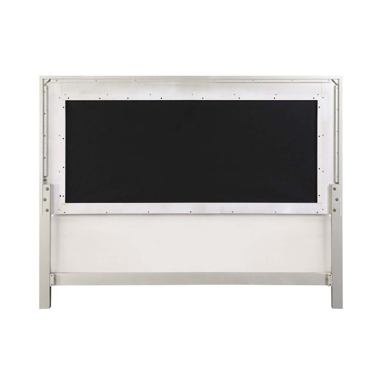 Sliverfluff California King Bed w/Led & Storages, Faux Leather & Champagne Acme