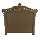 Constantine King Bed, Faux Leather , Light Gold, Brown & Gold Finish Acme