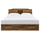 Hestia Queen Bed w/Storage, Walnut Finish Acme