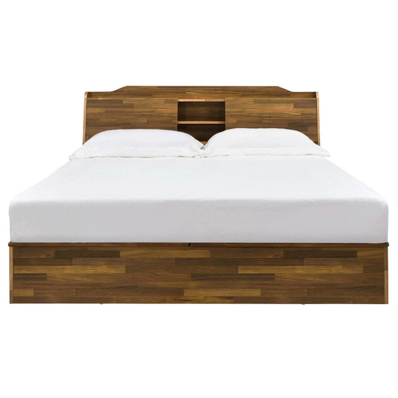 Hestia Queen Bed w/Storage, Walnut Finish Acme