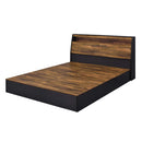 Eos Queen Bed w/Storage, Walnut & Black Finish Acme