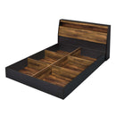 Eos Queen Bed w/Storage, Walnut & Black Finish Acme