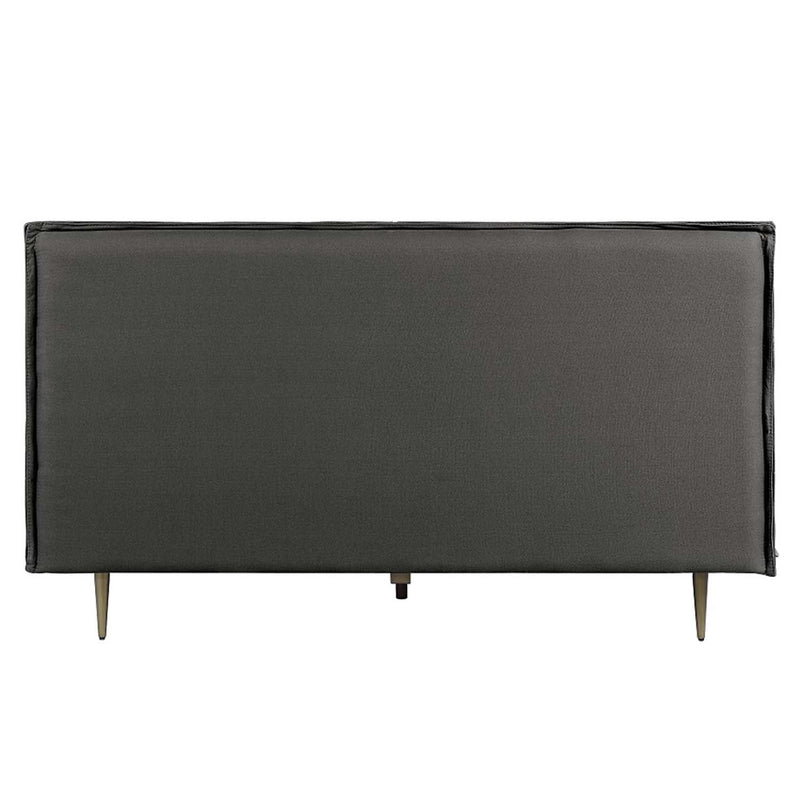 Metis King Bed, Gray Top Grain Leather Acme