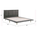 Metis King Bed, Gray Top Grain Leather Acme