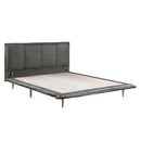Metis Queen Bed, Gray Top Grain Leather Acme